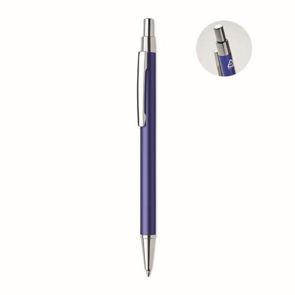 Obrázky: Modré kuličkové pero z hliníku s modrou náplní, Obrázek 1