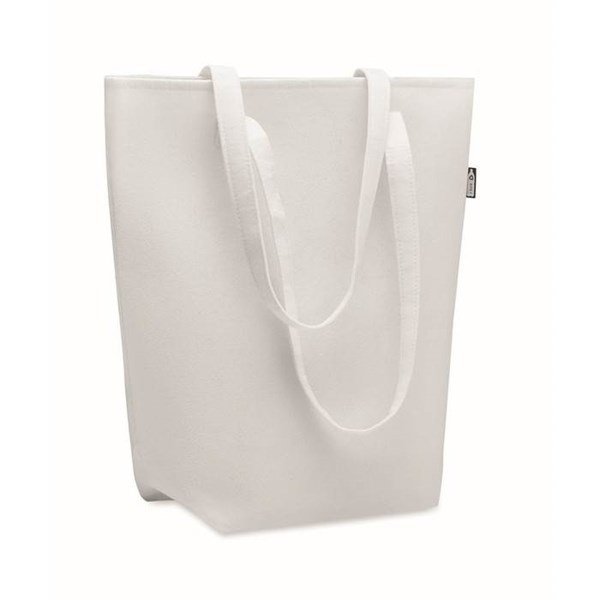 Obrázky: Bílá nákupní plstěná taška RPET s dlouhými uchy, Obrázek 1
