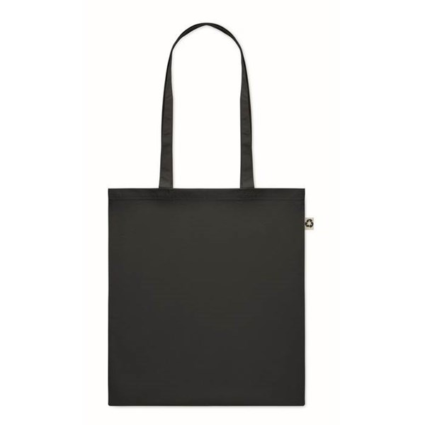 Obrázky: Černá nákupní taška z recykl. bavlny 140 g/m2