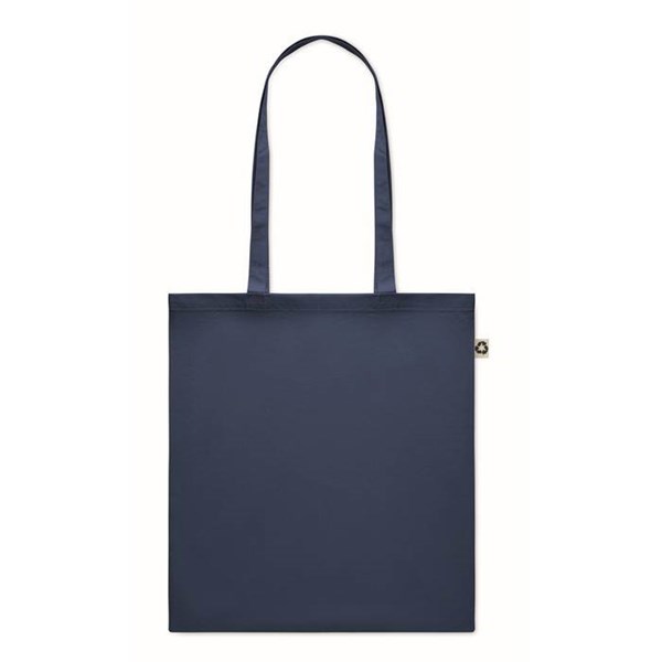 Obrázky: Modrá nákupní taška z recykl. bavlny 140 g/m2
