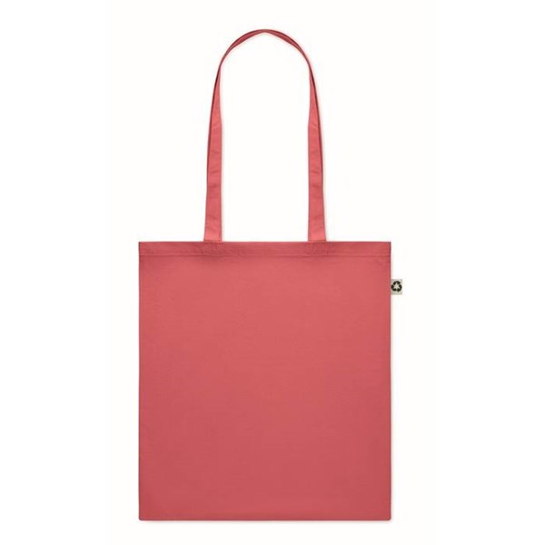 Obrázky: Červená nákupní taška z recykl. bavlny 140 g/m2