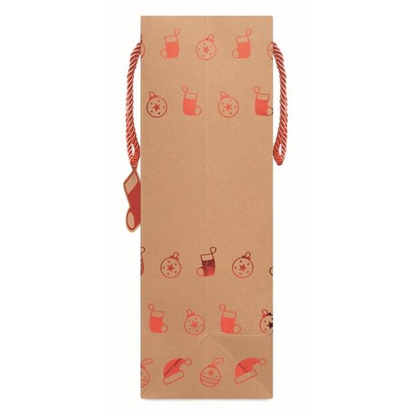 Obrázky: Vánoční papírová taška 25x11x32 cm, červený motiv, Obrázek 6