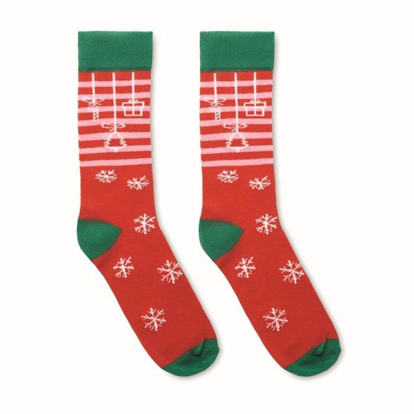 Obrázky: Pár ponožek s vánočním motivem, vel. M červené, Obrázek 2