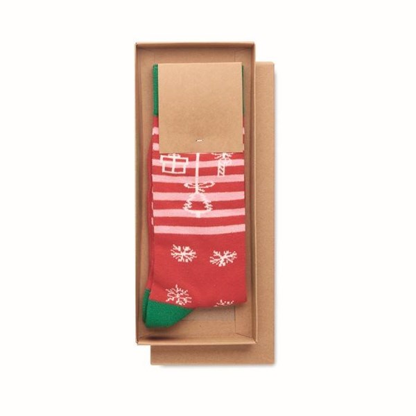 Obrázky: Pár ponožek s vánočním motivem, vel. M červené, Obrázek 3