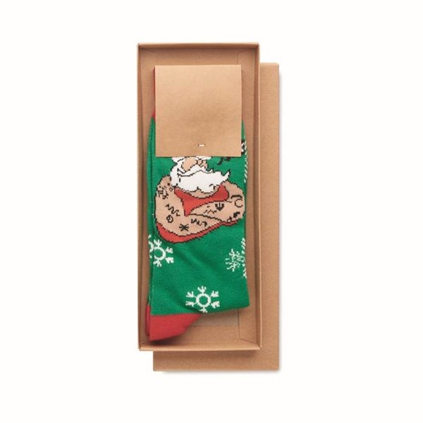 Obrázky: Pár ponožek s vánočním motivem, vel. M zelené, Obrázek 3