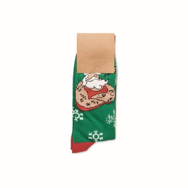 Obrázky: Pár ponožek s vánočním motivem, vel. M zelené, Obrázek 5