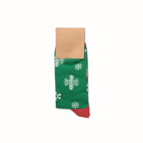 Obrázky: Pár ponožek s vánočním motivem, vel. M zelené, Obrázek 6