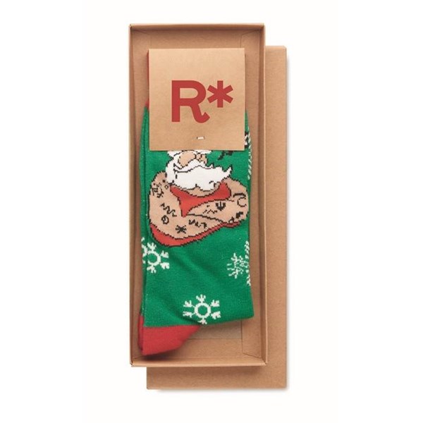 Obrázky: Pár ponožek s vánočním motivem, vel. L zelené, Obrázek 4