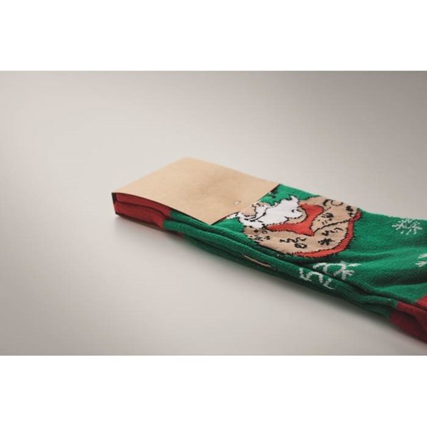 Obrázky: Pár ponožek s vánočním motivem, vel. L zelené, Obrázek 5