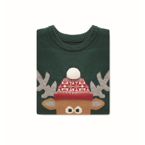 Obrázky: Zelený vánoční svetr s motivem soba, vel. S/M, Obrázek 3