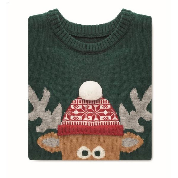 Obrázky: Zelený vánoční svetr s motivem soba, vel. L/XL, Obrázek 3