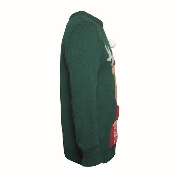 Obrázky: Zelený vánoční svetr s motivem soba, vel. L/XL, Obrázek 5