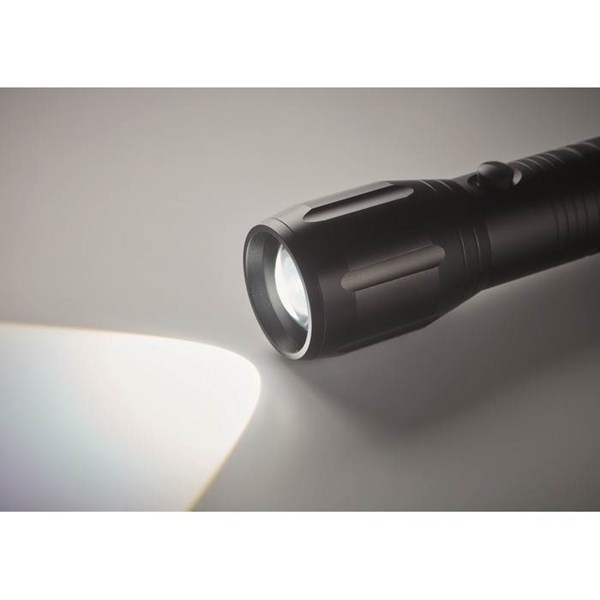 Obrázky: Černá velká hliníková LED svítilna se zoomem, Obrázek 4