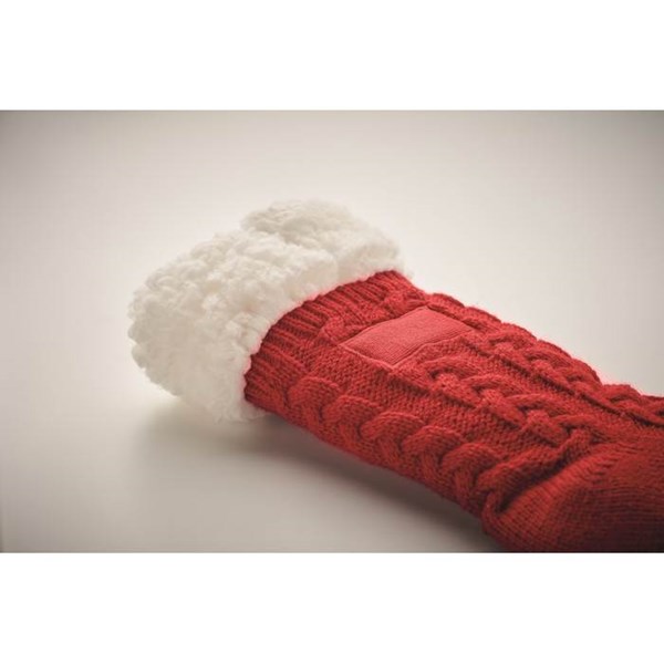 Obrázky: Červené pletené ponožky, 1 pár, vel. L, Obrázek 4