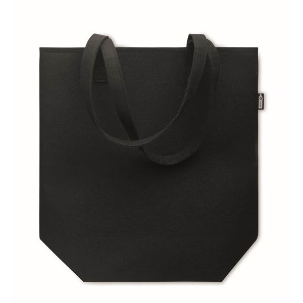Obrázky: Černá nákupní plstěná taška RPET s dlouhými uchy, Obrázek 4