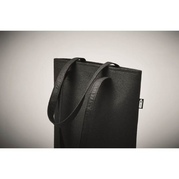 Obrázky: Černá nákupní plstěná taška RPET s dlouhými uchy, Obrázek 5