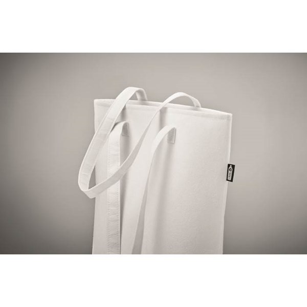 Obrázky: Bílá nákupní plstěná taška RPET s dlouhými uchy, Obrázek 5