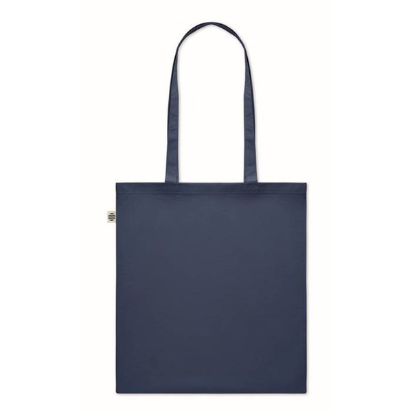 Obrázky: Modrá nákupní taška z recykl. bavlny 140 g/m2, Obrázek 3