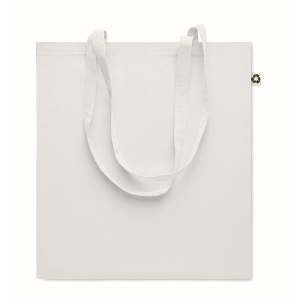Obrázky: Bílá nákupní taška z recykl. bavlny 140 g/m2, Obrázek 2