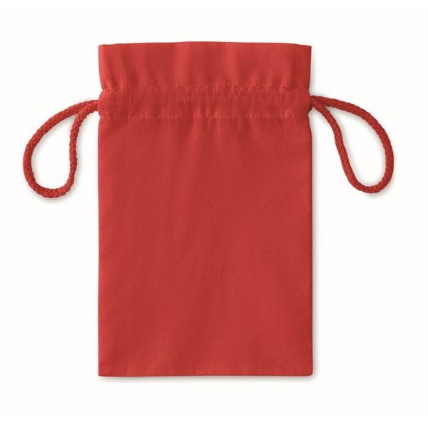 Obrázky: Malý červený bavlněný pytlík se šňůrkou 14x22 cm, Obrázek 3