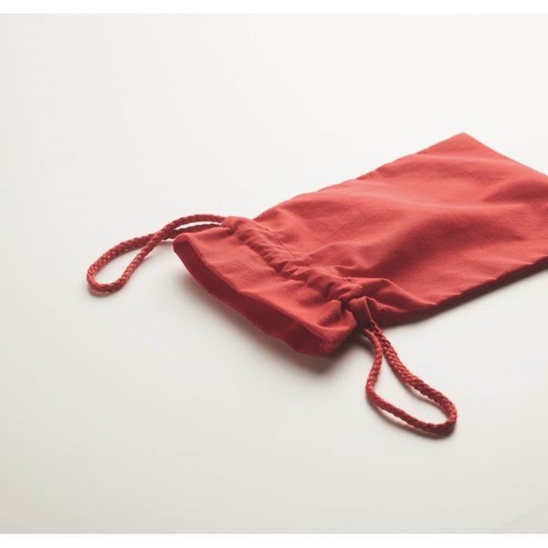 Obrázky: Malý červený bavlněný pytlík se šňůrkou 14x22 cm, Obrázek 4