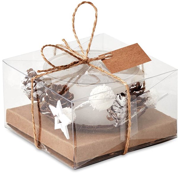 Obrázky: Bílý skleněný stojánek na vánoční svíčku