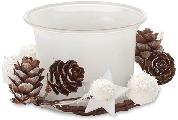 Obrázky: Bílý skleněný stojánek na vánoční svíčku, Obrázek 3