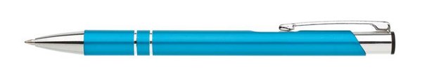 Obrázky: Matné hliník. kuličkové pero LARA, středně modrá, Obrázek 2