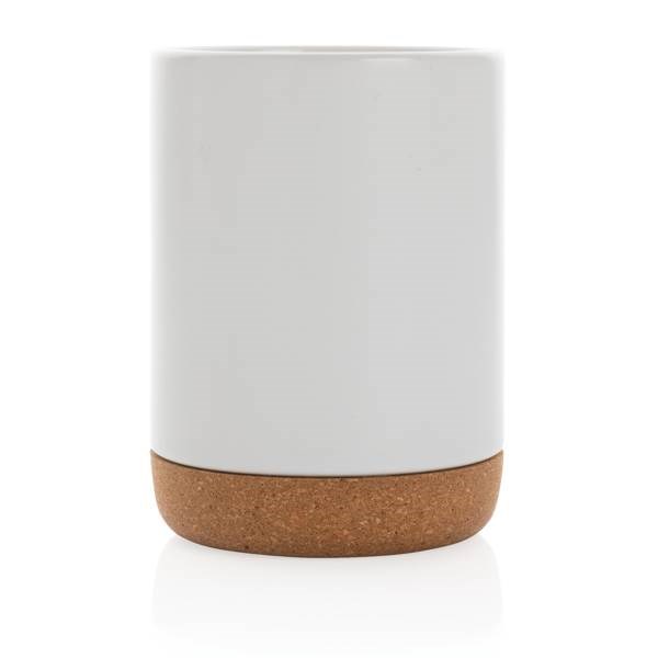 Obrázky: Keramický hrnek s korkovým podstavcem 280 ml bílý, Obrázek 4