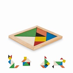 Obrázky: Dřevěná logická hra - puzzle Tangram