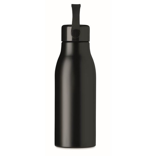 Obrázky: Hliníková láhev 650 ml černá se silikon. poutkem, Obrázek 5