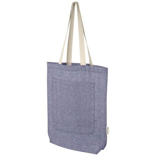 Obrázky: Nákup. taška-kapsa 150g, rec. bavlna, modrá, Obrázek 1