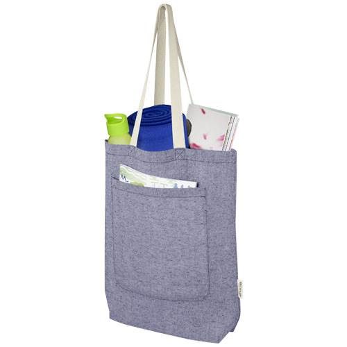 Obrázky: Nákup. taška-kapsa 150g, rec. bavlna, modrá, Obrázek 6