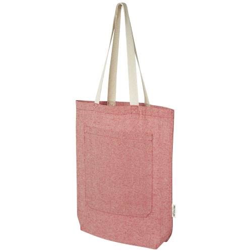 Obrázky: Nákup. taška-kapsa 150g, rec. bavlna, červená, Obrázek 1