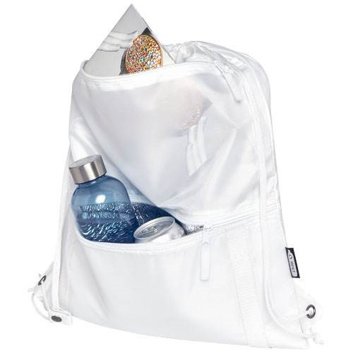 Obrázky: Recyklovaný bílý skládací batoh s přední kapsou, Obrázek 7