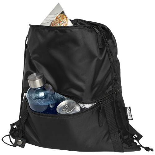 Obrázky: Recyklovaný černý skládací batoh s přední kapsou, Obrázek 7