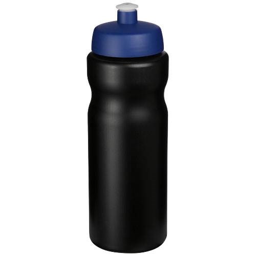 Obrázky: Sportovní láhev 650 ml, černá, modré víčko, Obrázek 1