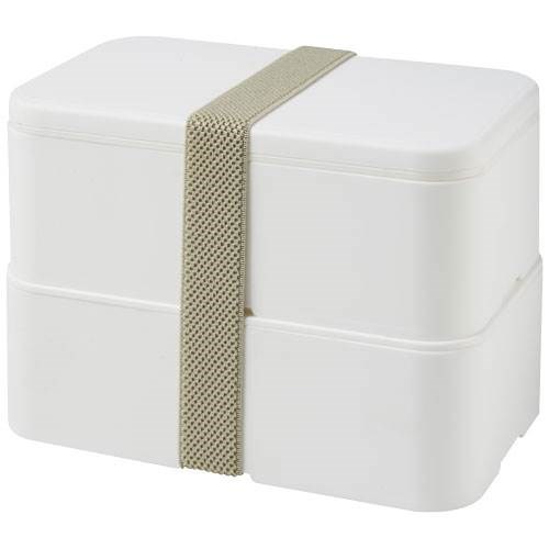 Obrázky: Dvoupatrová obědová krabička 2x700 ml, bílá