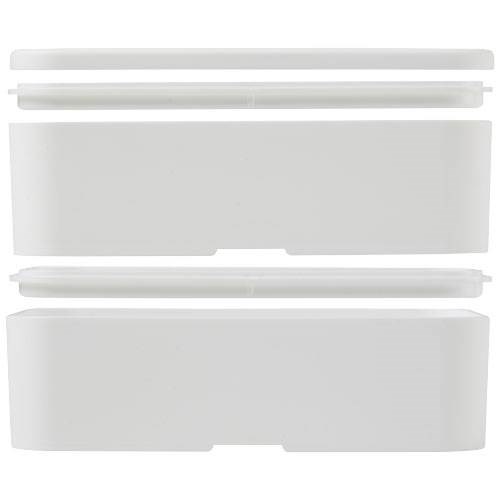 Obrázky: Dvoupatrová obědová krabička 2x700 ml, bílá, Obrázek 6