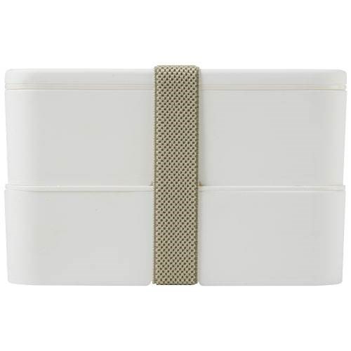 Obrázky: Dvoupatrová obědová krabička 2x700 ml, bílá, Obrázek 9