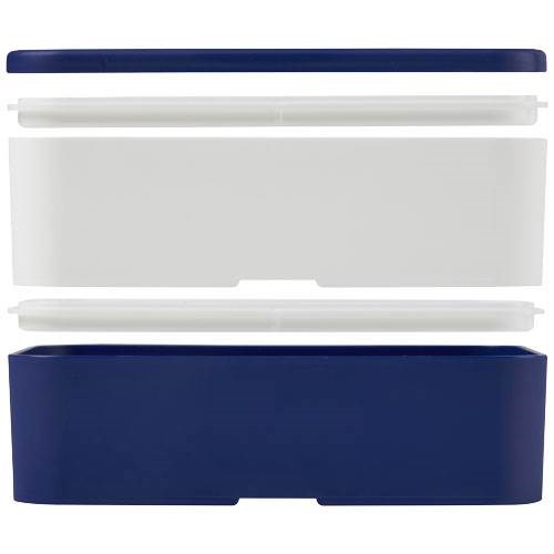 Obrázky: Dvoupatrová obědová krabička 2x700 ml, bílá/modrá, Obrázek 6