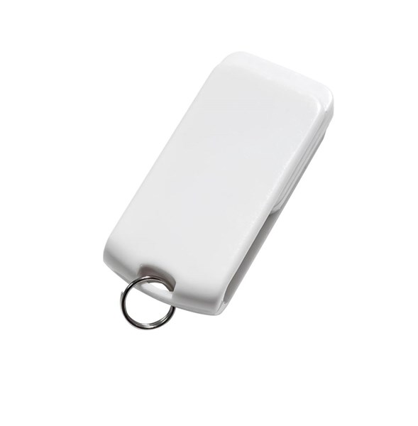 Obrázky: Malý bílý otočný USB flash disk 32GB s kroužkem, Obrázek 4