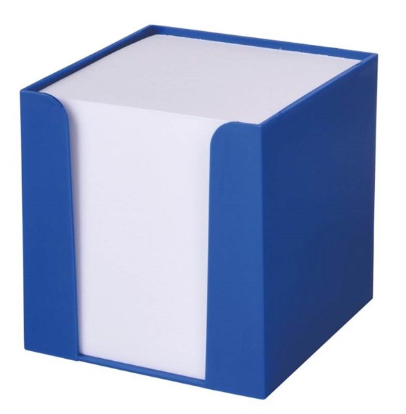 Obrázky: Modrý plastový zásobník s lístky na poznámky