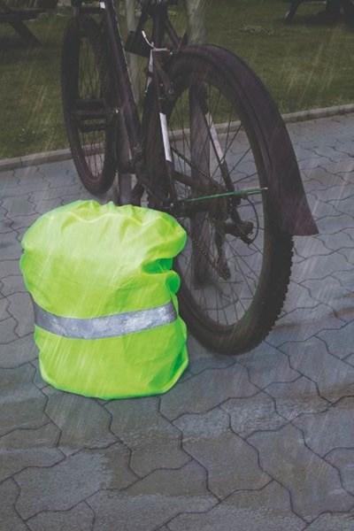 Obrázky: Žlutý voděodolný potah na batoh s reflexním pruhem, Obrázek 4