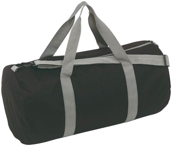 Obrázky: Černá jednoduchá sportovní taška s šedými popruhy, Obrázek 1