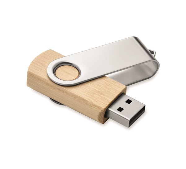 Obrázky: USB flash disk 16 GB s bambusovým tělem a hliníkem