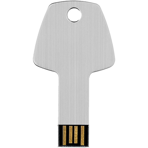 Obrázky: Stříbrný hliníkový USB flash disk 4GB, tvar klíče, Obrázek 2