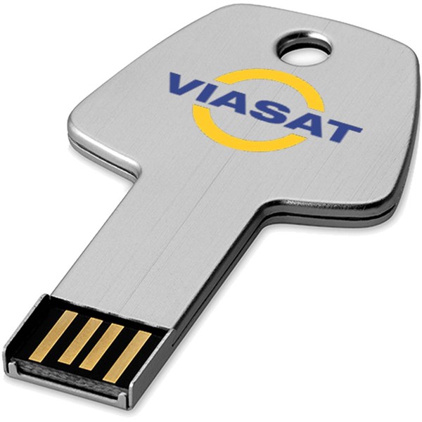 Obrázky: Stříbrný hliníkový USB flash disk 32GB, tvar klíče, Obrázek 3