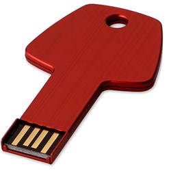 Obrázky: Červený hliníkový USB flash disk 1GB, tvar klíče