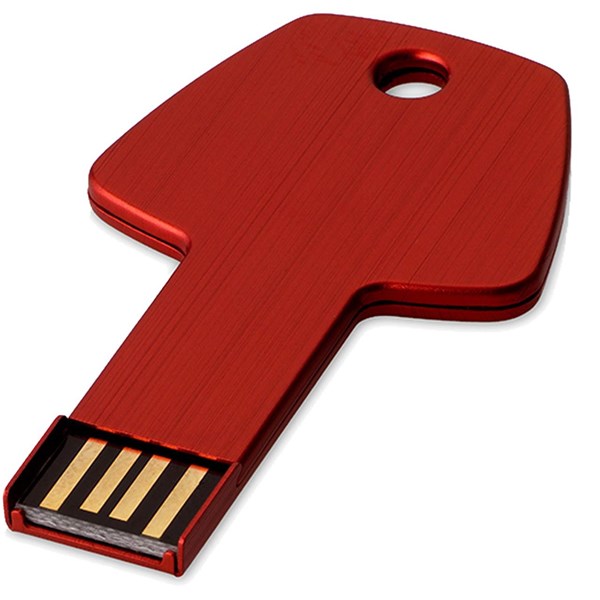 Obrázky: Červený hliníkový USB flash disk 1GB, tvar klíče, Obrázek 1